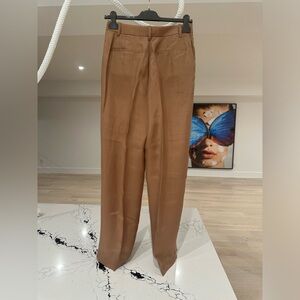 J Crew camel/ brown silk feel pants in size 4